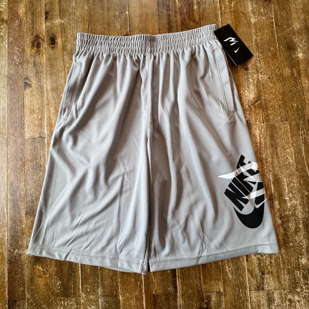 NWT Nike 3Brand by Russel Wilson Boys Light Gray Athletic Logo Shorts